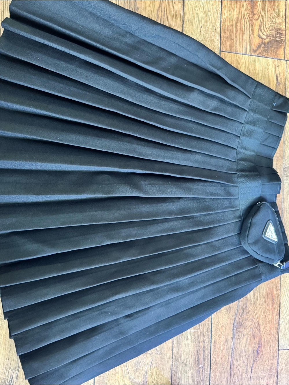 Prada Black Pleated Mini Skirt
